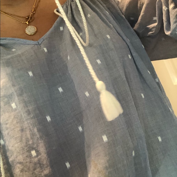 Jcrew Flowy Light Blue Pattern Tunic top - Picture 5 of 5